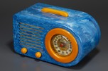 FADA ’Bullet’ 1000 Catalin Radio in Bright Blue Swirl + Yellow